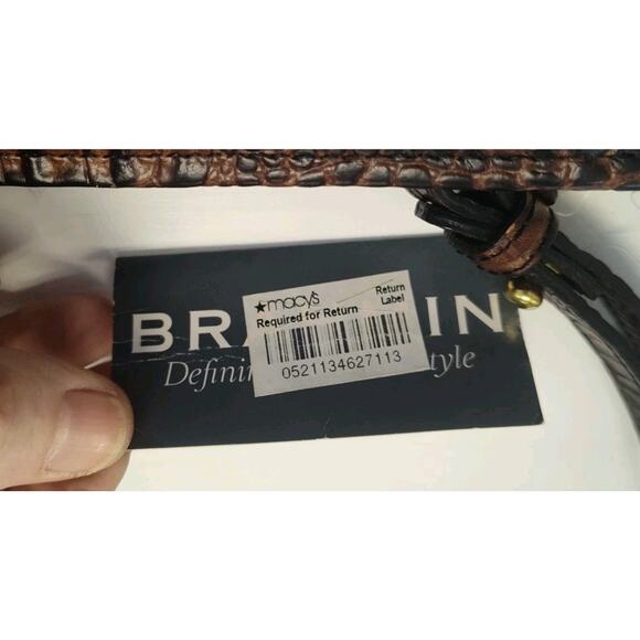 NEW Brahmin Tuscan Rosalyn Black Leather Croc Embossed Wristlet Clutch Purse - Picture 3 of 5